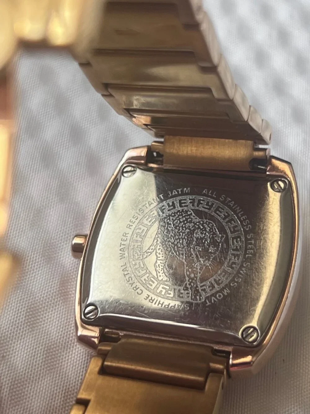 Effy NY Women's Diamonds Pave Dial and Bezel Gold Tone Swiss Movement Watch
